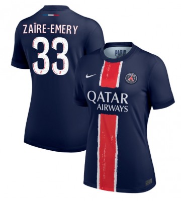 Paris Saint-Germain Warren Zaire-Emery #33 Replika Hjemmebanetrøje Dame 2024-25 Kortærmet